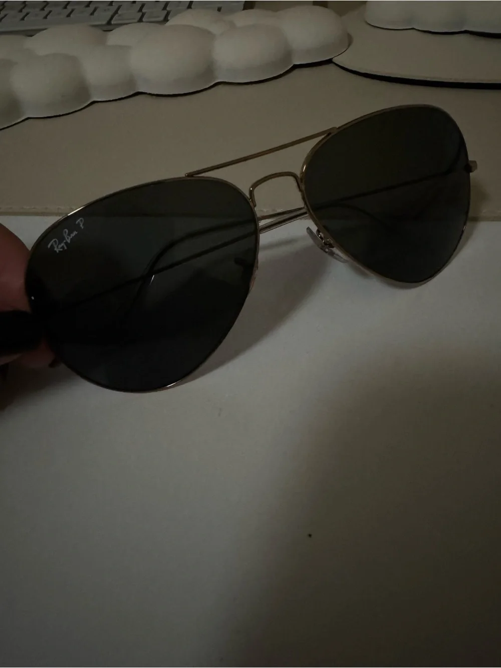 Ray-Ban Gold Frame Black Lens Aviator Sunglasses